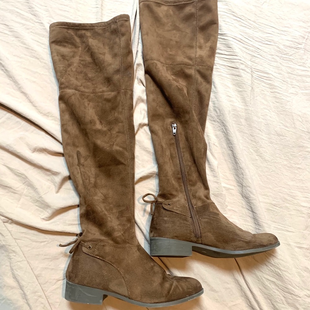 Faux Suede Knee High Boots 9.5